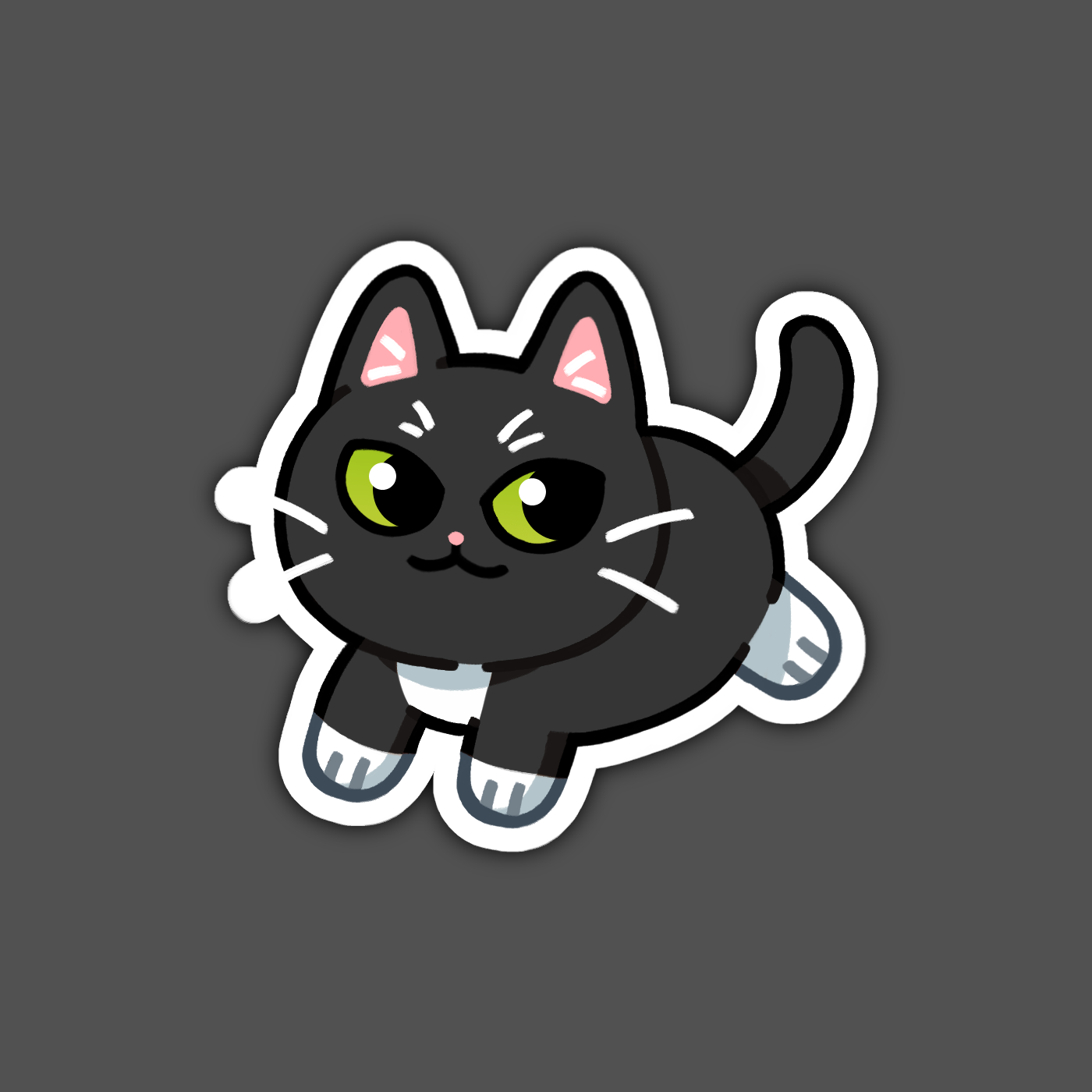 Black Tuxedo Cat Sticker