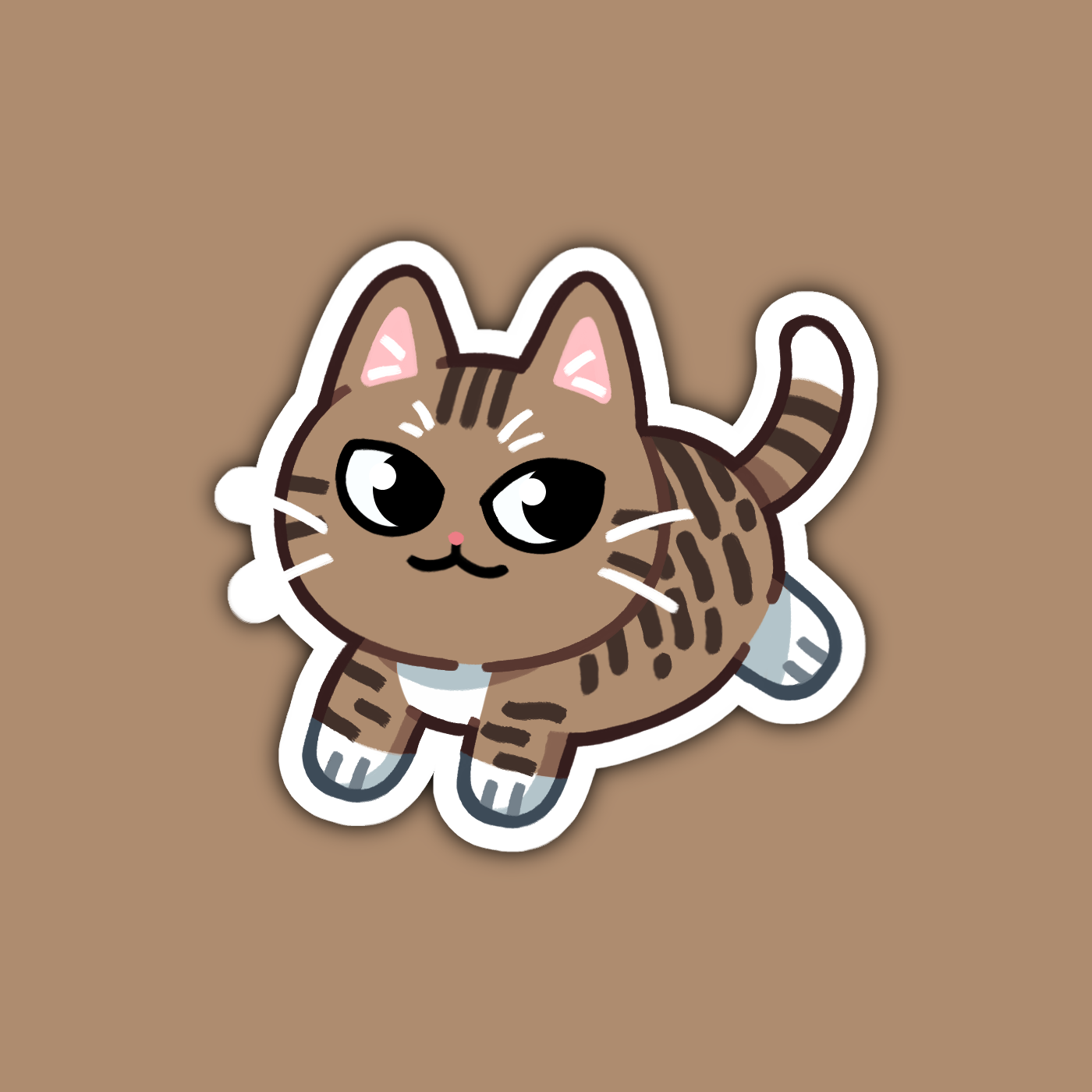 Brown Tabby Cat Sticker