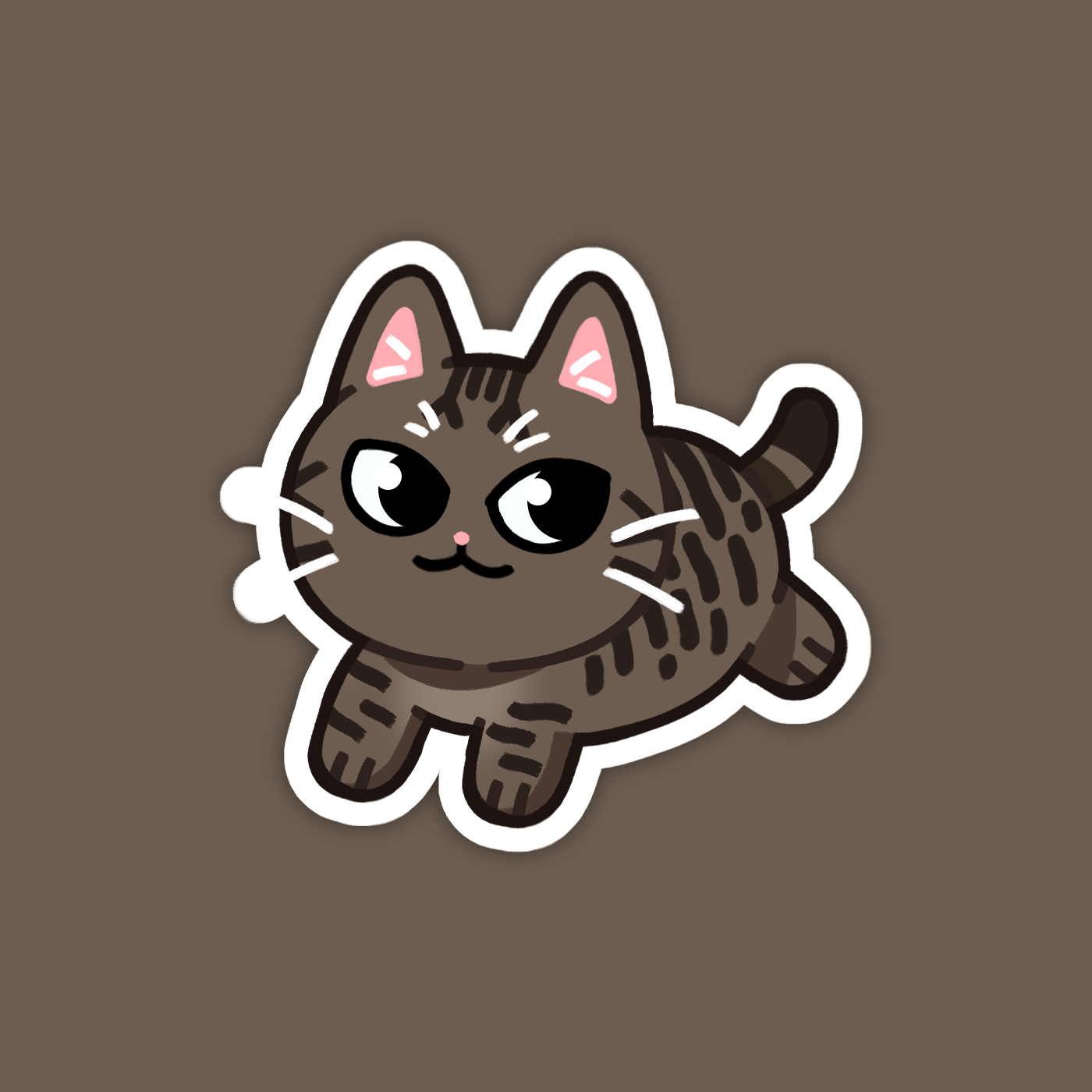 Classic Tabby American Bobtail Cat Sticker