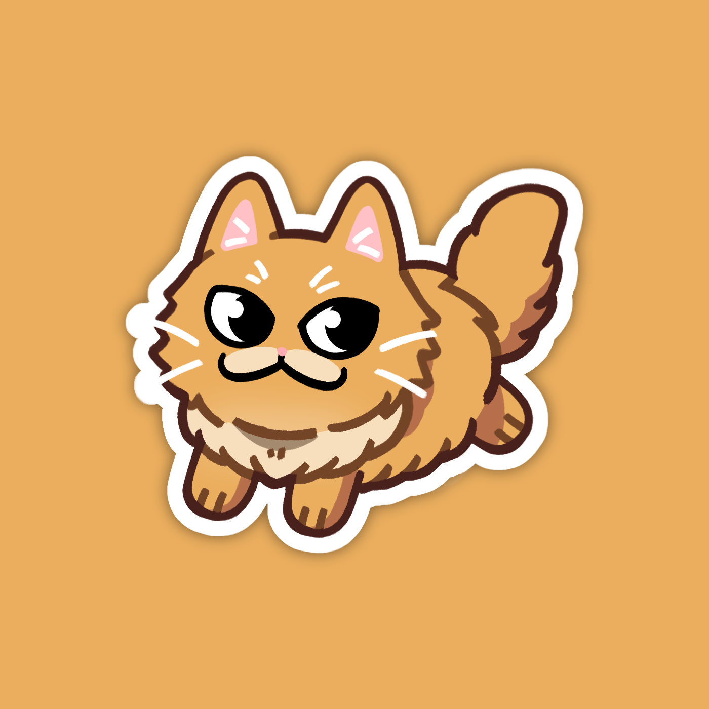 Orange Persian Cat Sticker