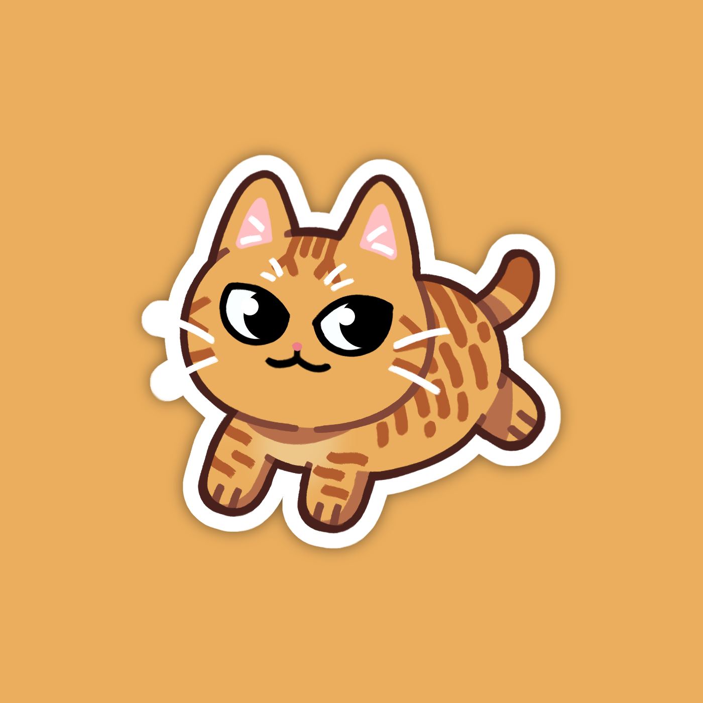 Orange Tabby American Bobtail Cat Sticker