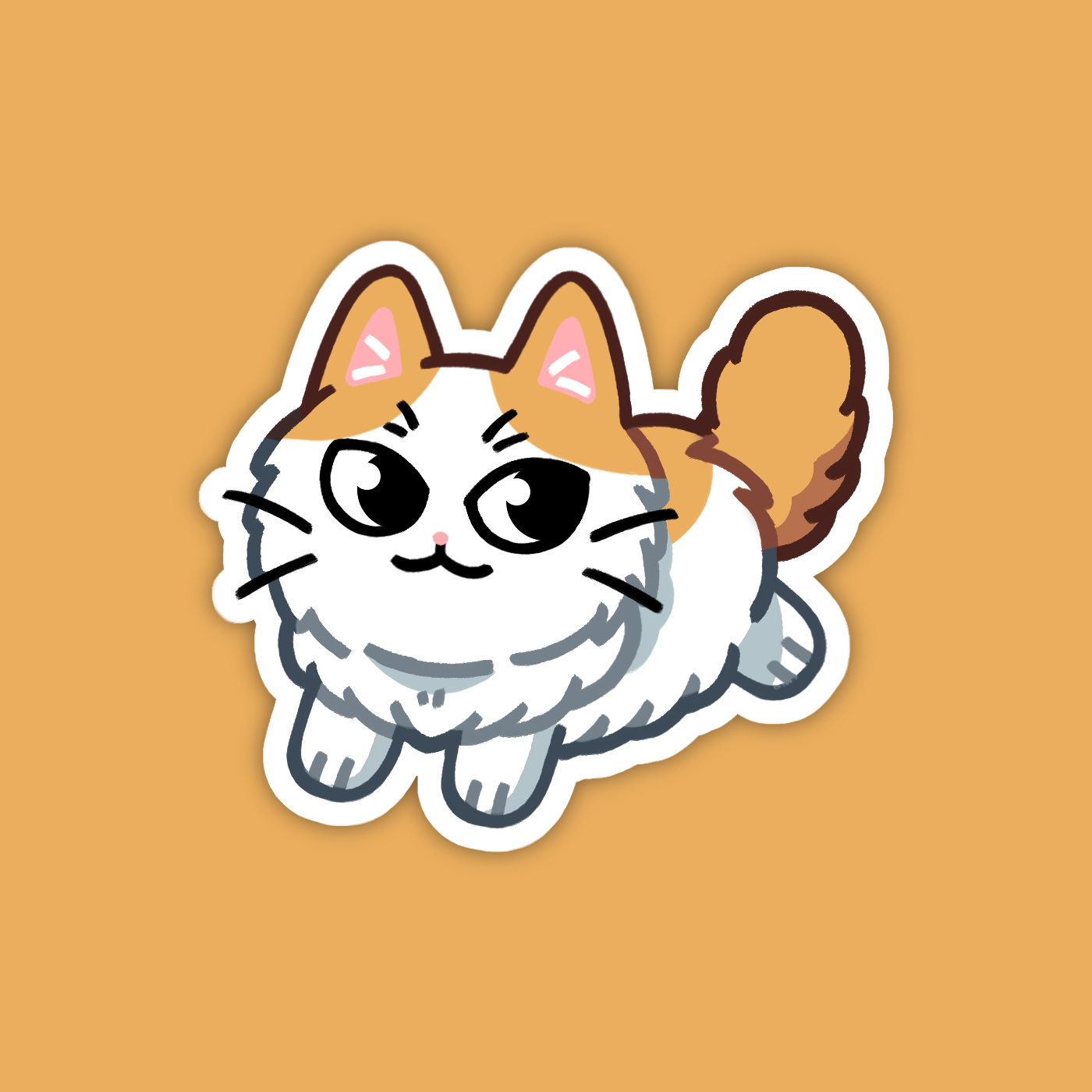 Orange Turkish Van Cat Sticker