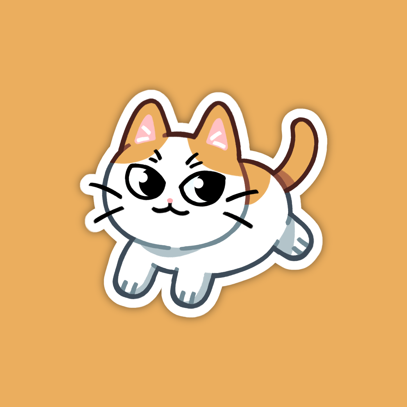 Orange Van Cat Sticker