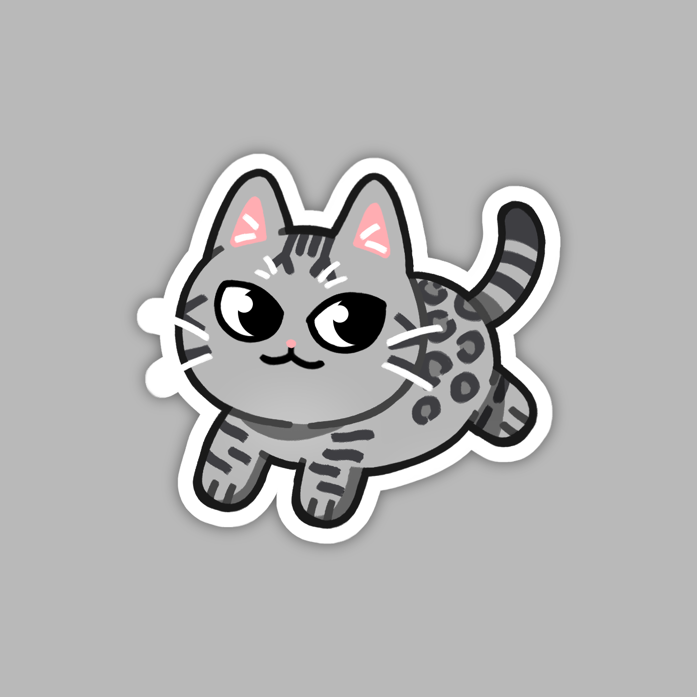 Silver Bengal Cat Sticker