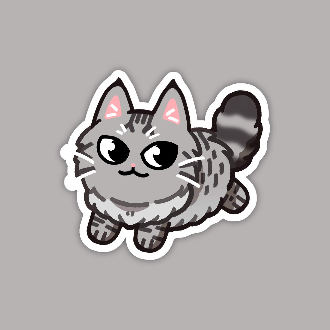 Silver Gray Tabby Norwegian Forest Cat Sticker