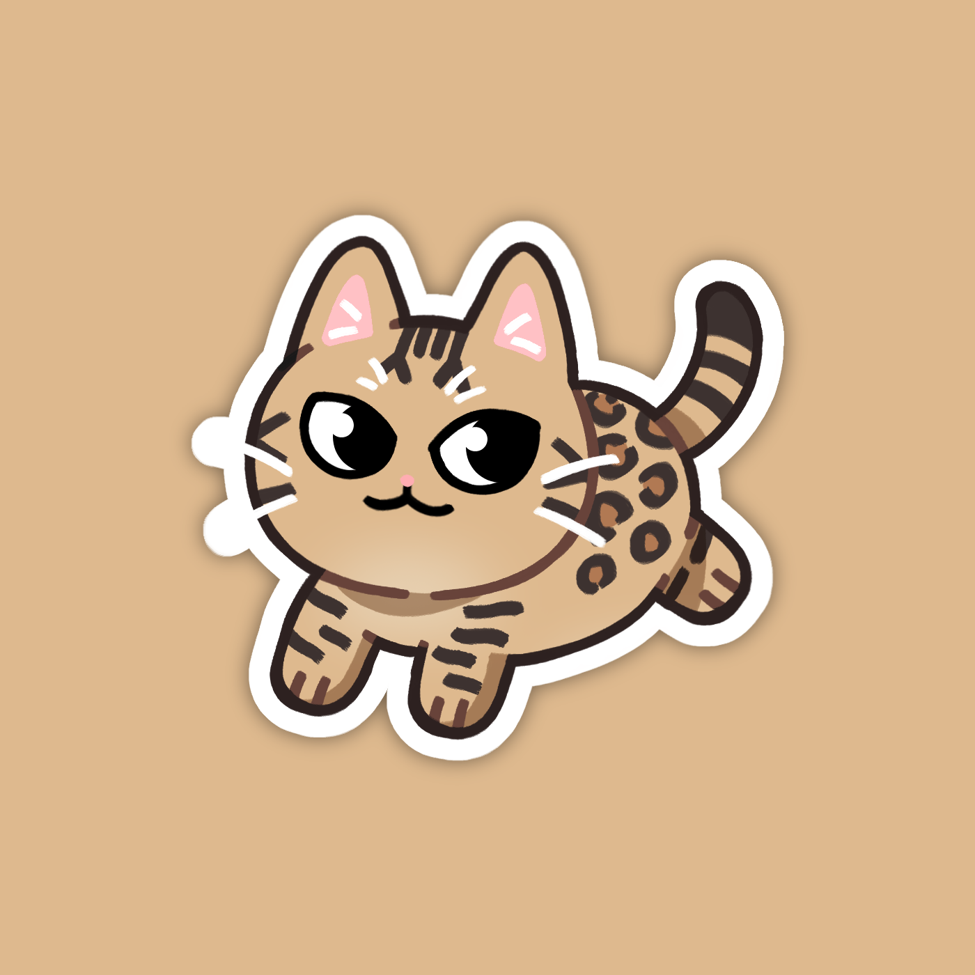 Tan Bengal Cat Sticker