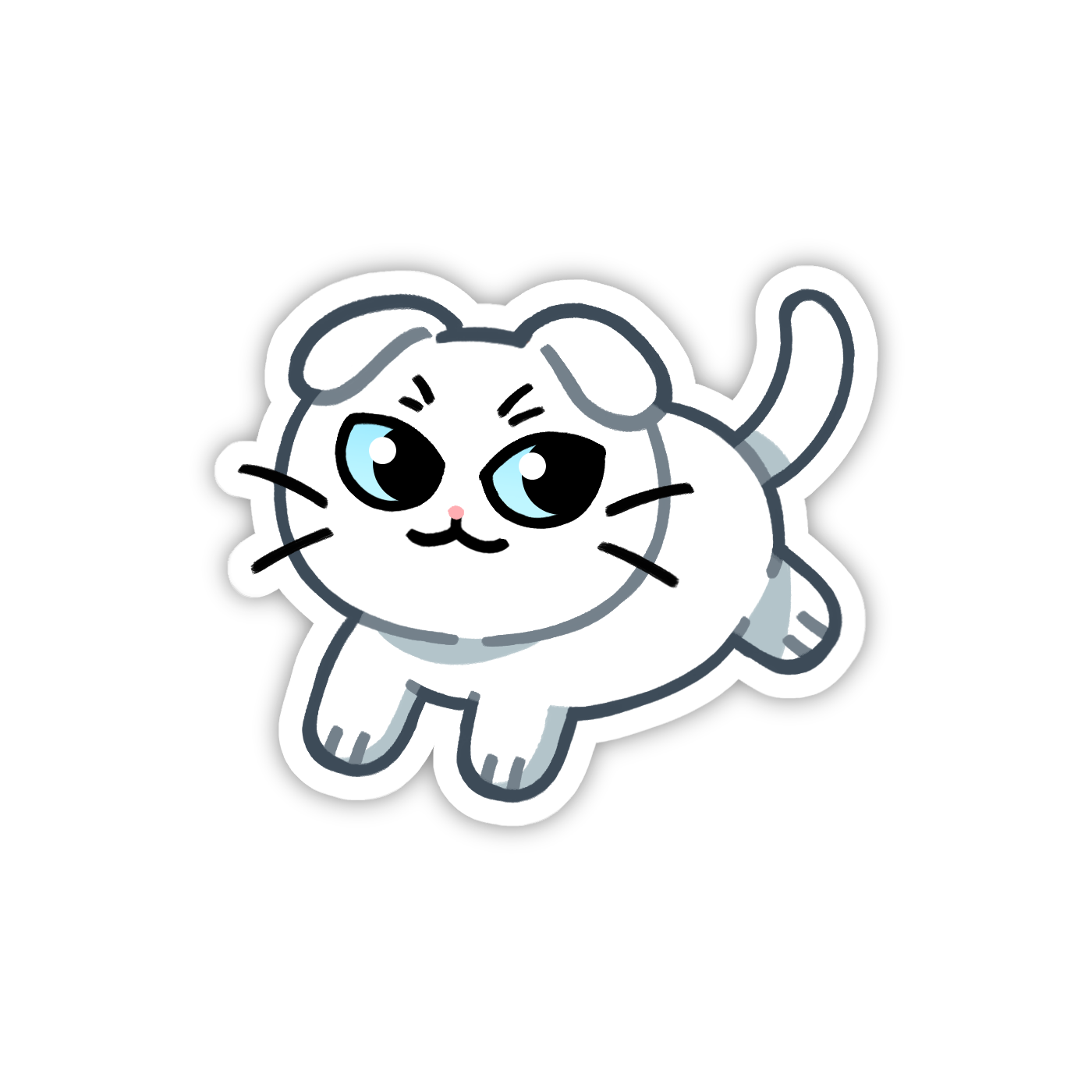 White Scottish Fold Cat Sticker