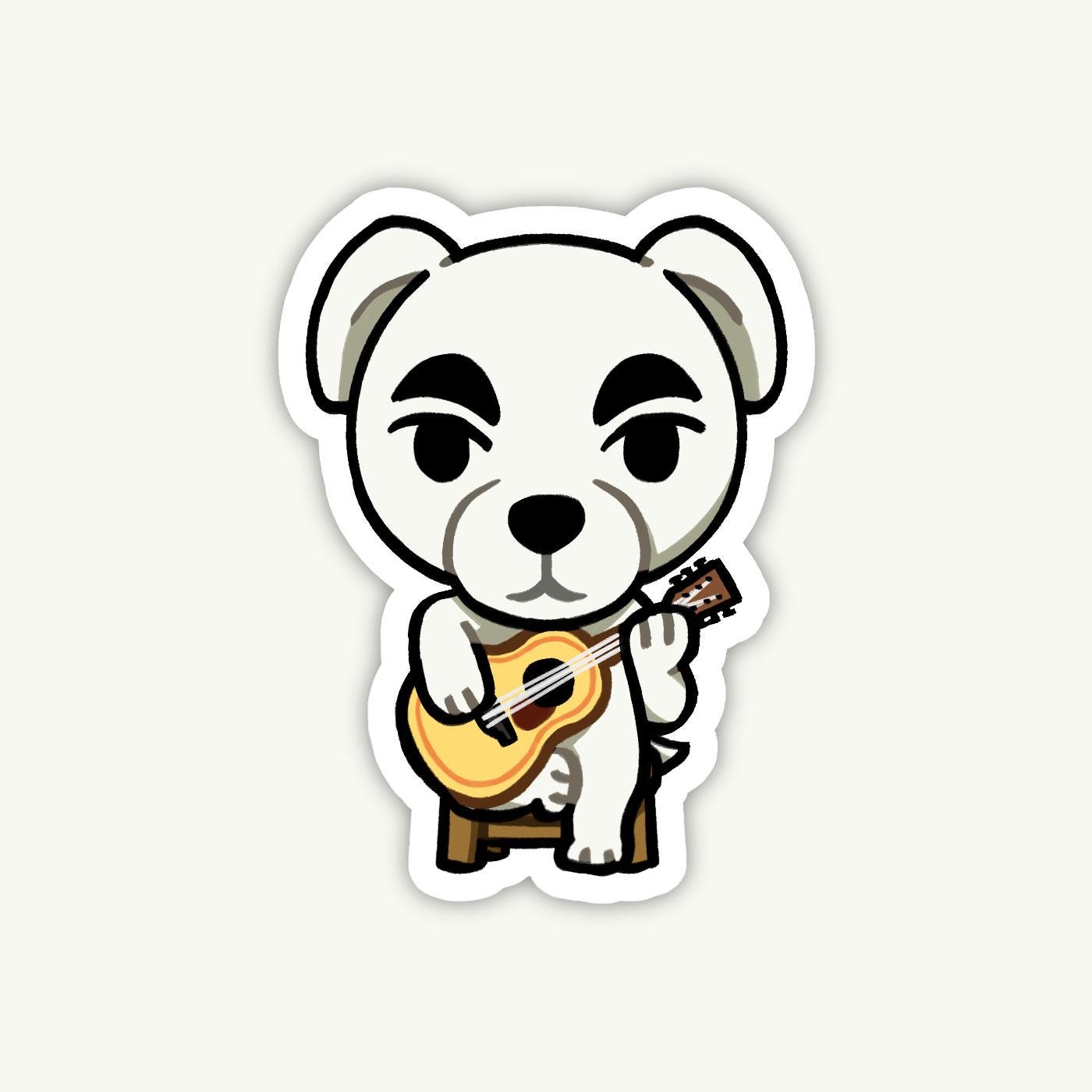 K.K. Slider, Guitar Dog | Animal Crossing Vinyl Sticker