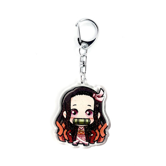 Nezuko Kamado | Kimetsu no Yaiba Acrylic Glitter Keychain