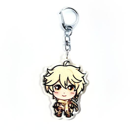 Aether Traveler | Genshin Impact Acrylic Glitter Keychain
