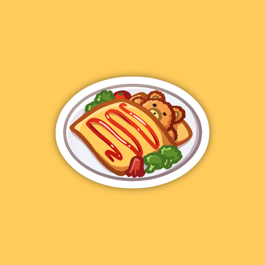 Cute Cafe Bear Omurice Sticker