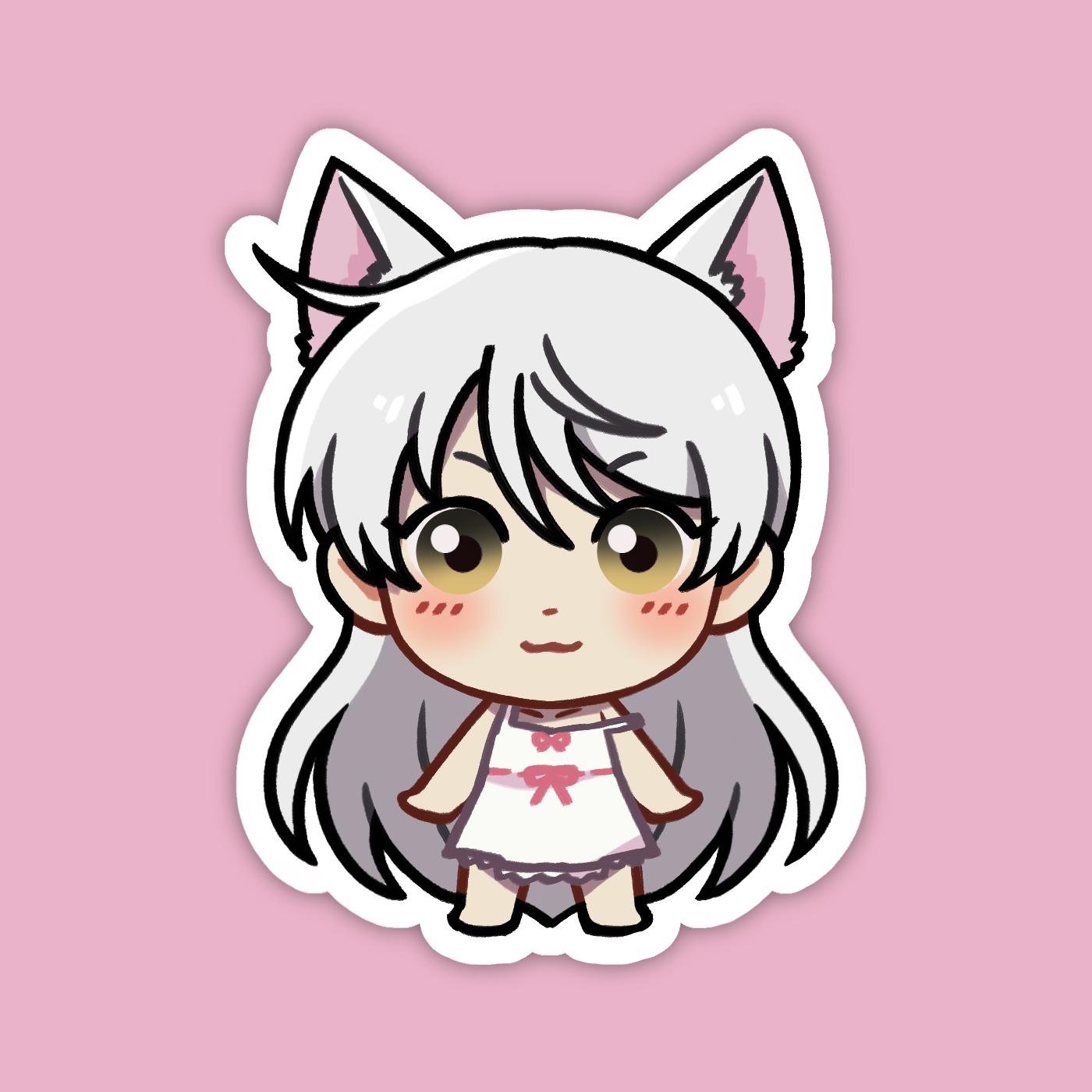 Tsubasa Hanekawa Cat girl | Bakemonogatari Vinyl Sticker