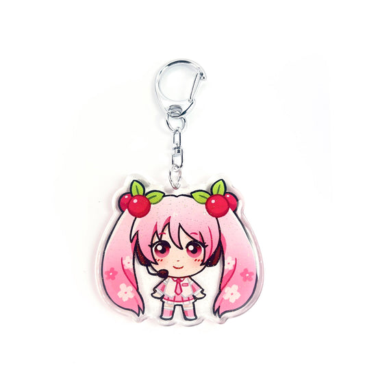 Sakura Hatsune Miku | Vocaloid Acrylic Glitter Charm