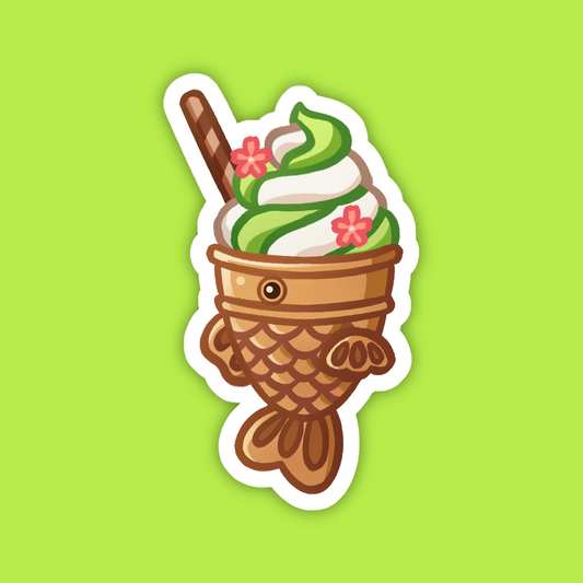 Matcha Taiyaki Ice Cream Sticker