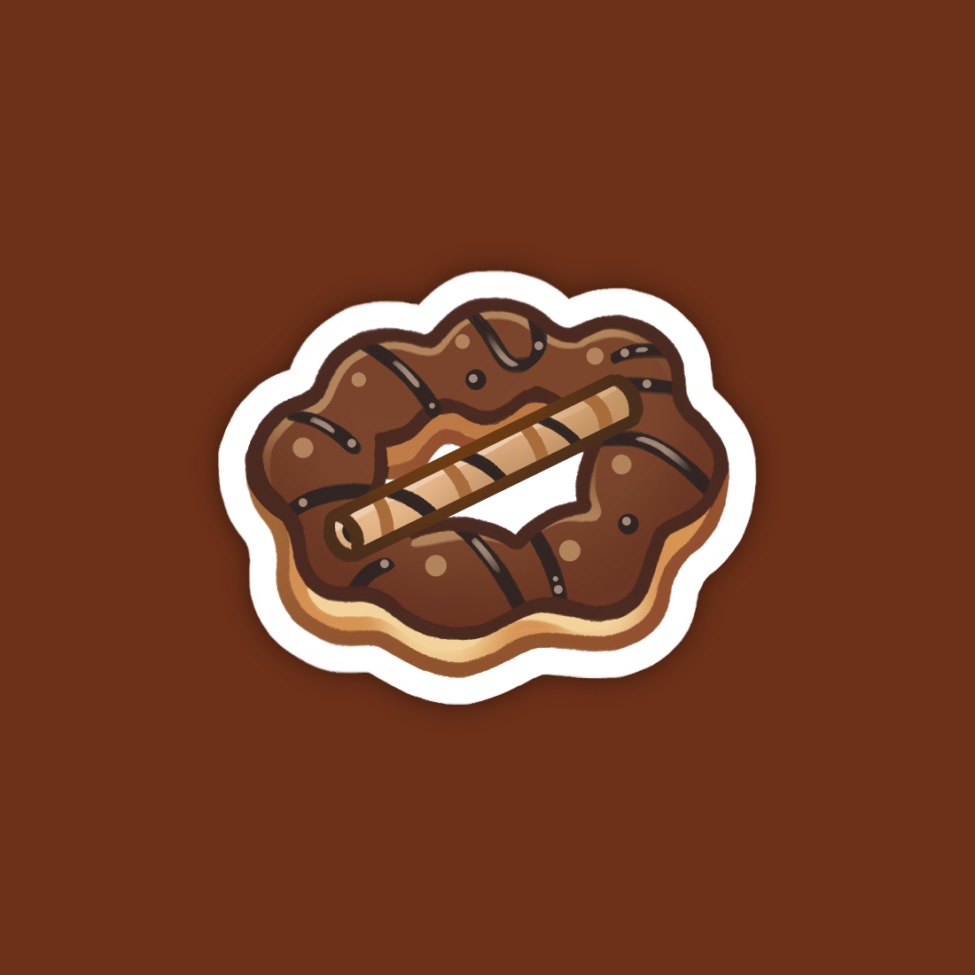 Chocolate Mochi Donut Sticker