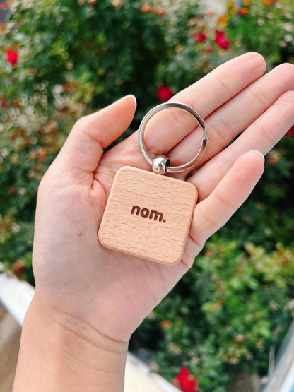 Custom Gift ⋆˙⟡ Engraved Wooden Keychain!