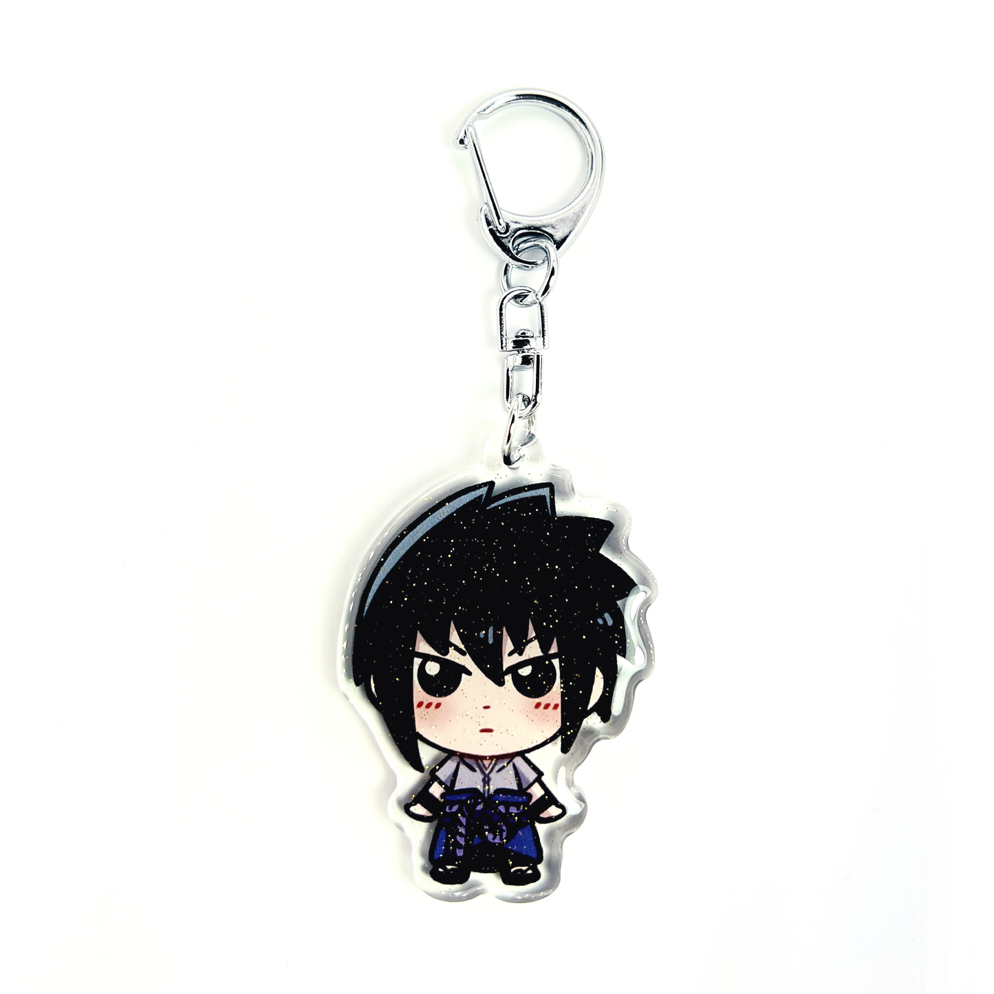 Sasuke Uchiha | Naruto Acrylic Glitter Keychain