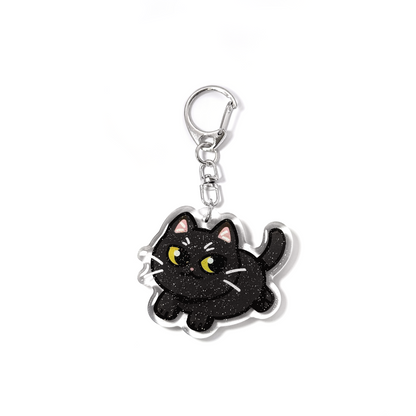 Black British Shorthair Cat Keychain