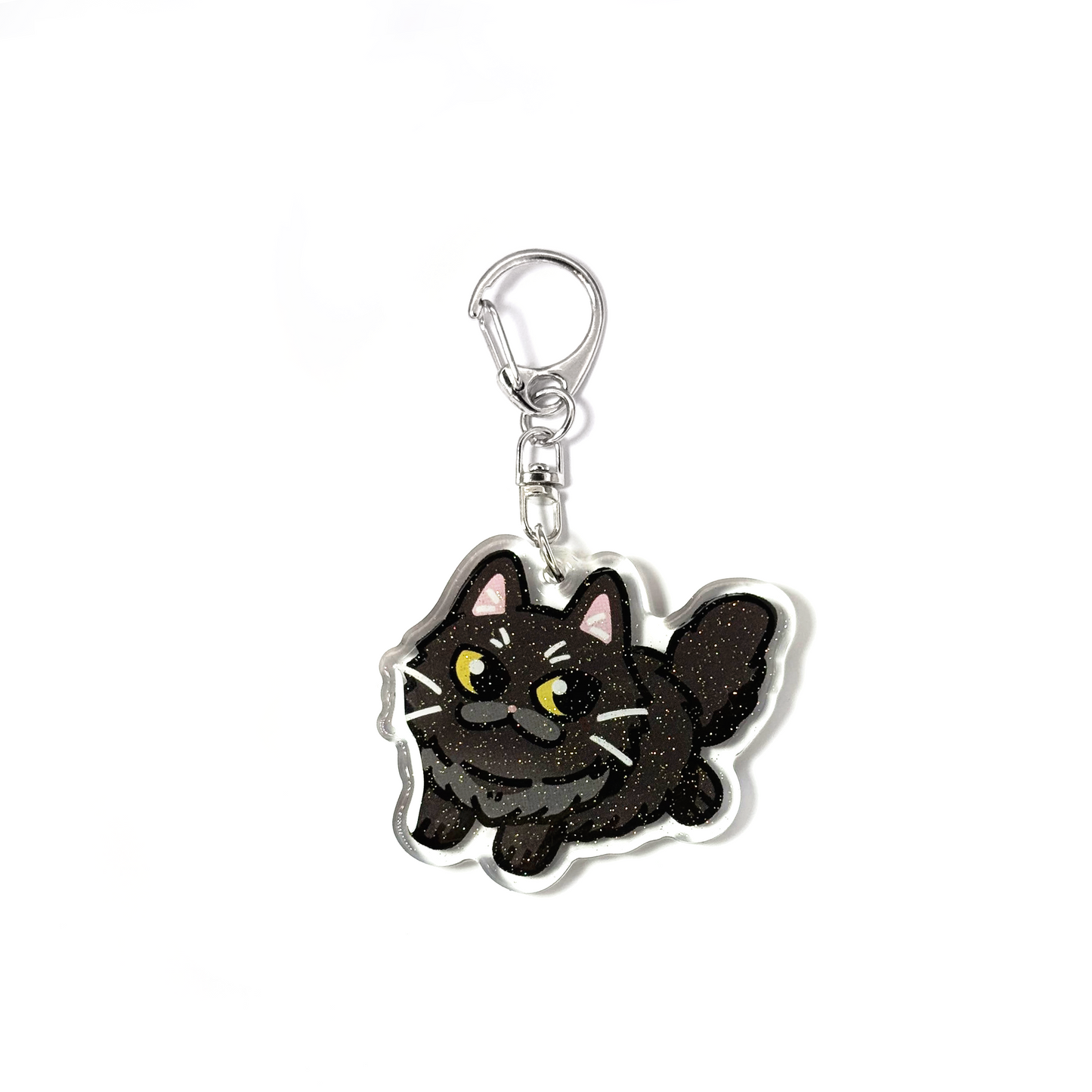 Black Persian Cat Keychain