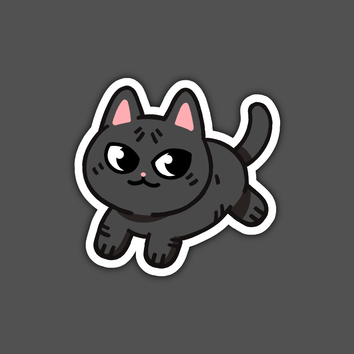Black Sphynx Naked Cat Sticker