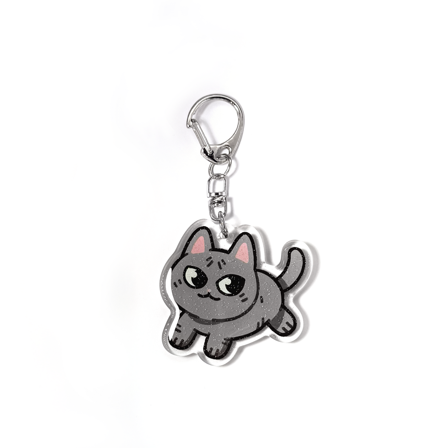 Blue Sphynx Naked Cat Keychain
