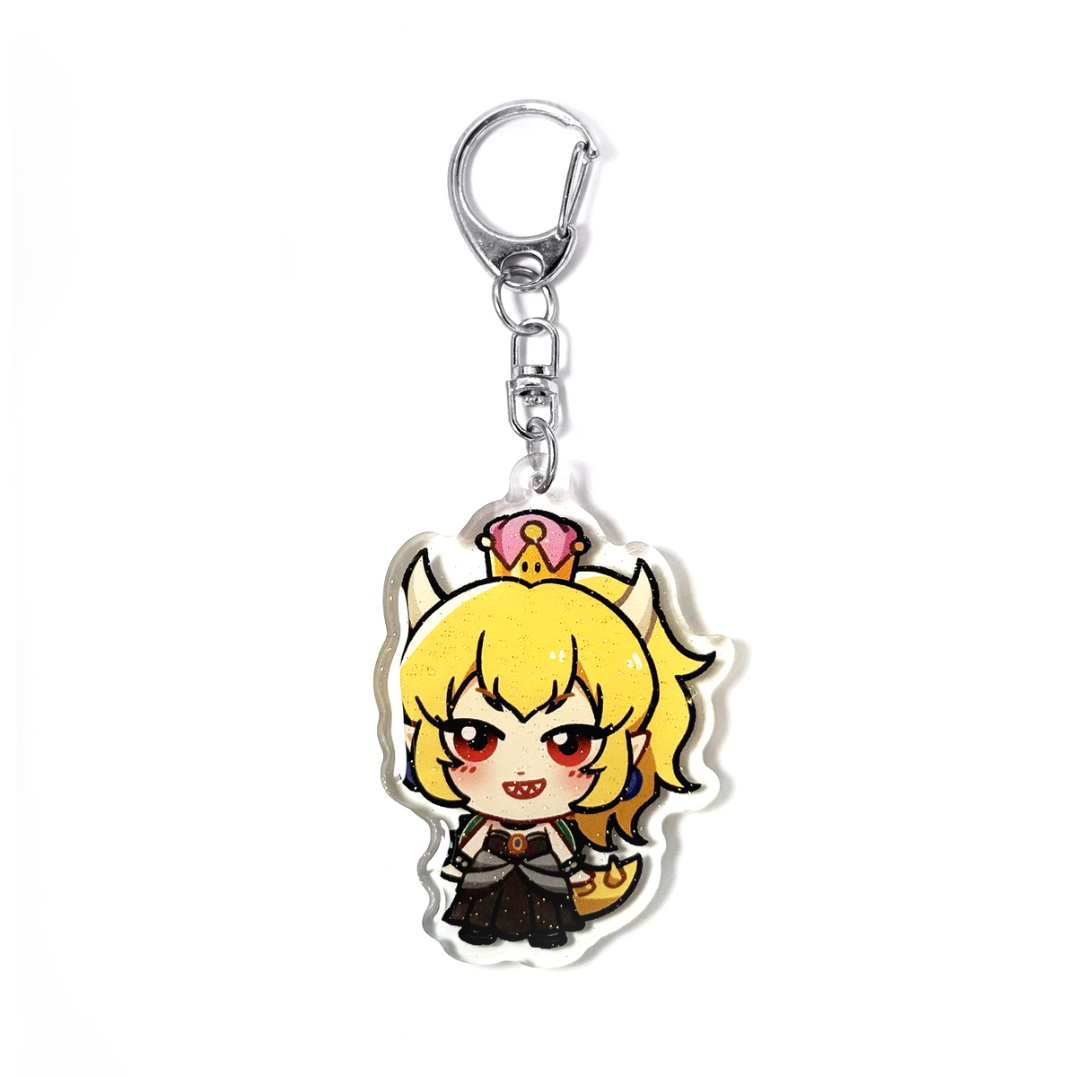 Bowsette | Mario Acrylic Glitter Keychain