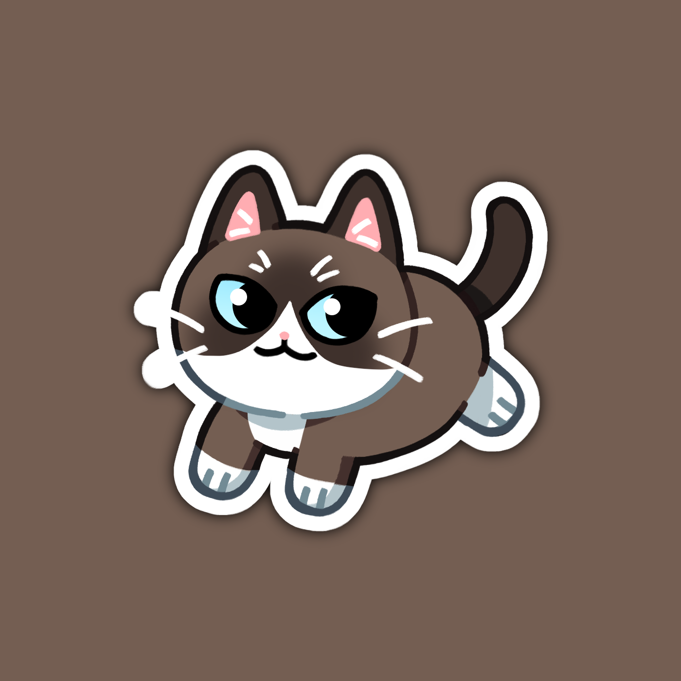 Brown Snowshoe Cat Sticker