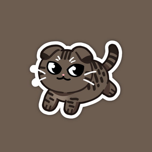 Brown Tabby Scottish Fold Cat Sticker