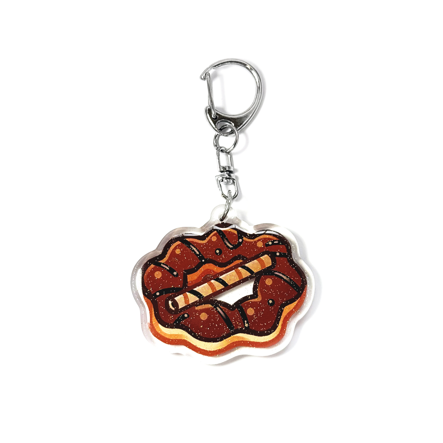 Chocolate Mochi Donut Keychain