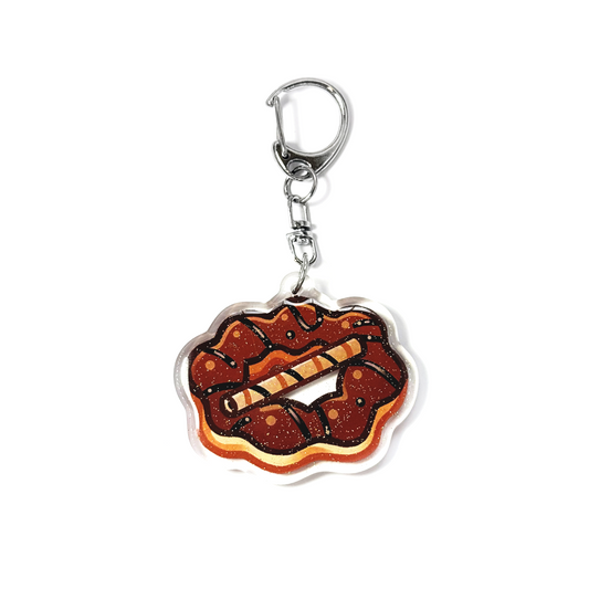 Chocolate Mochi Donut Keychain