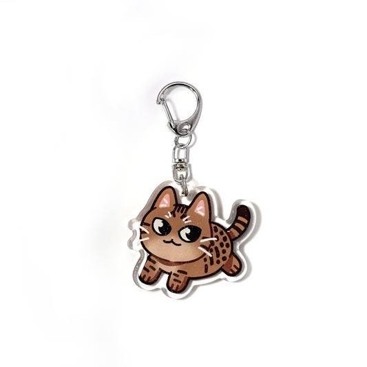 Chocolate Ocicat Cat Keychain