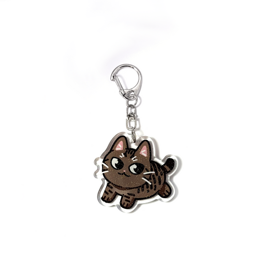 Classic Tabby American Bobtail Cat Keychain