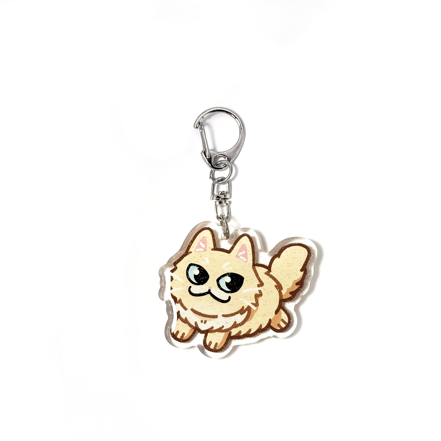 Cream Persian Cat Keychain