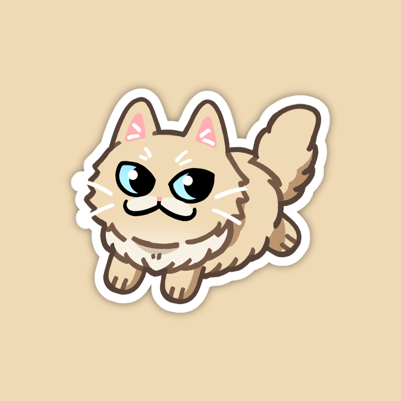 Cream Persian Cat Sticker