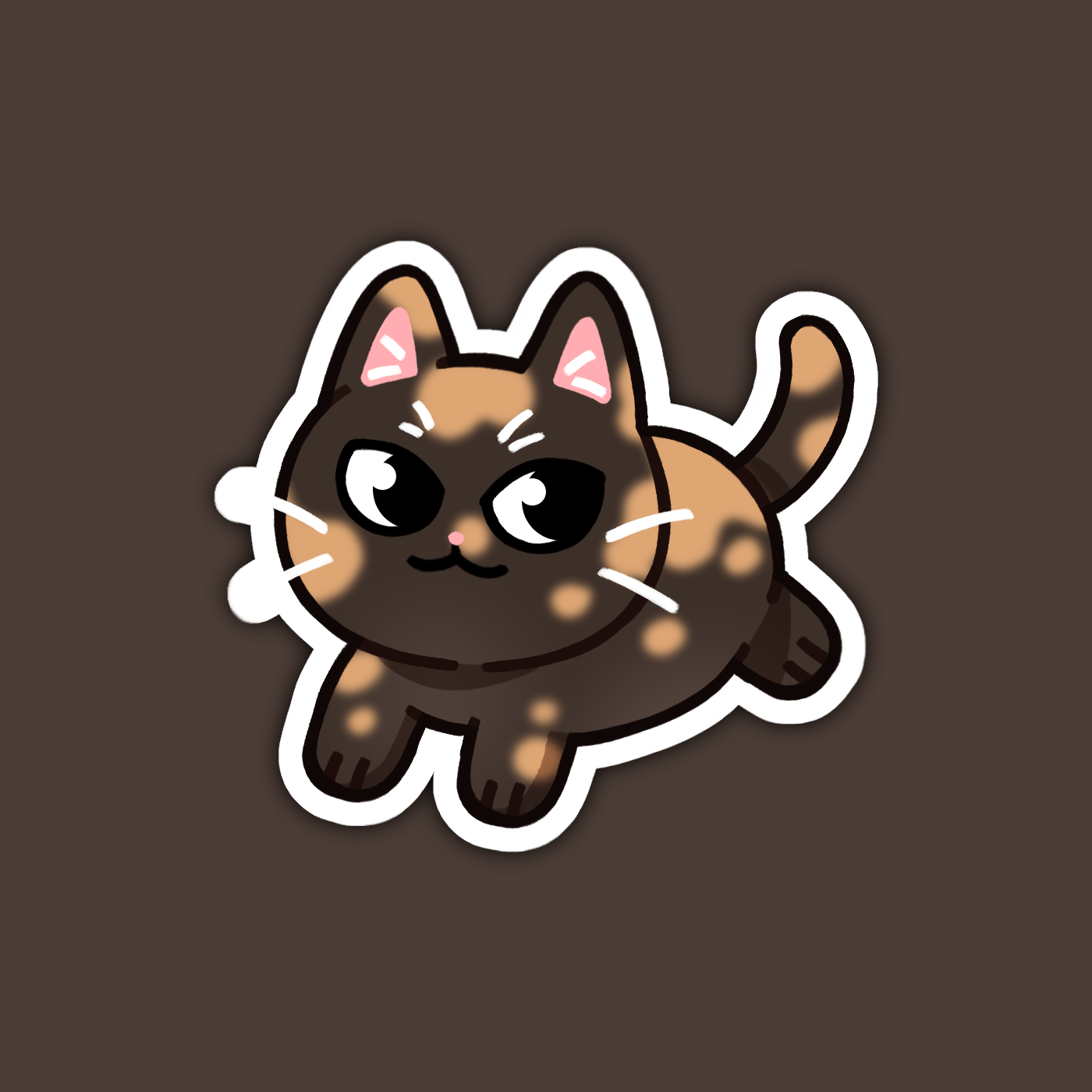Dark Shorthaired Tortoiseshell Tortie Cat Sticker