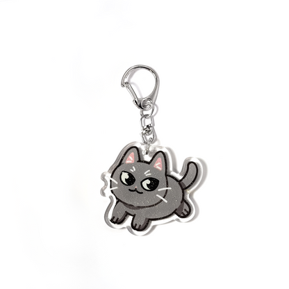 Gray Chartreux Cat Keychain