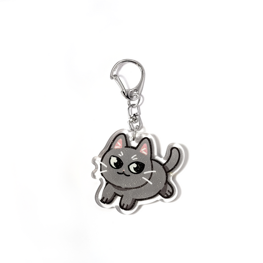 Gray Chartreux Cat Keychain