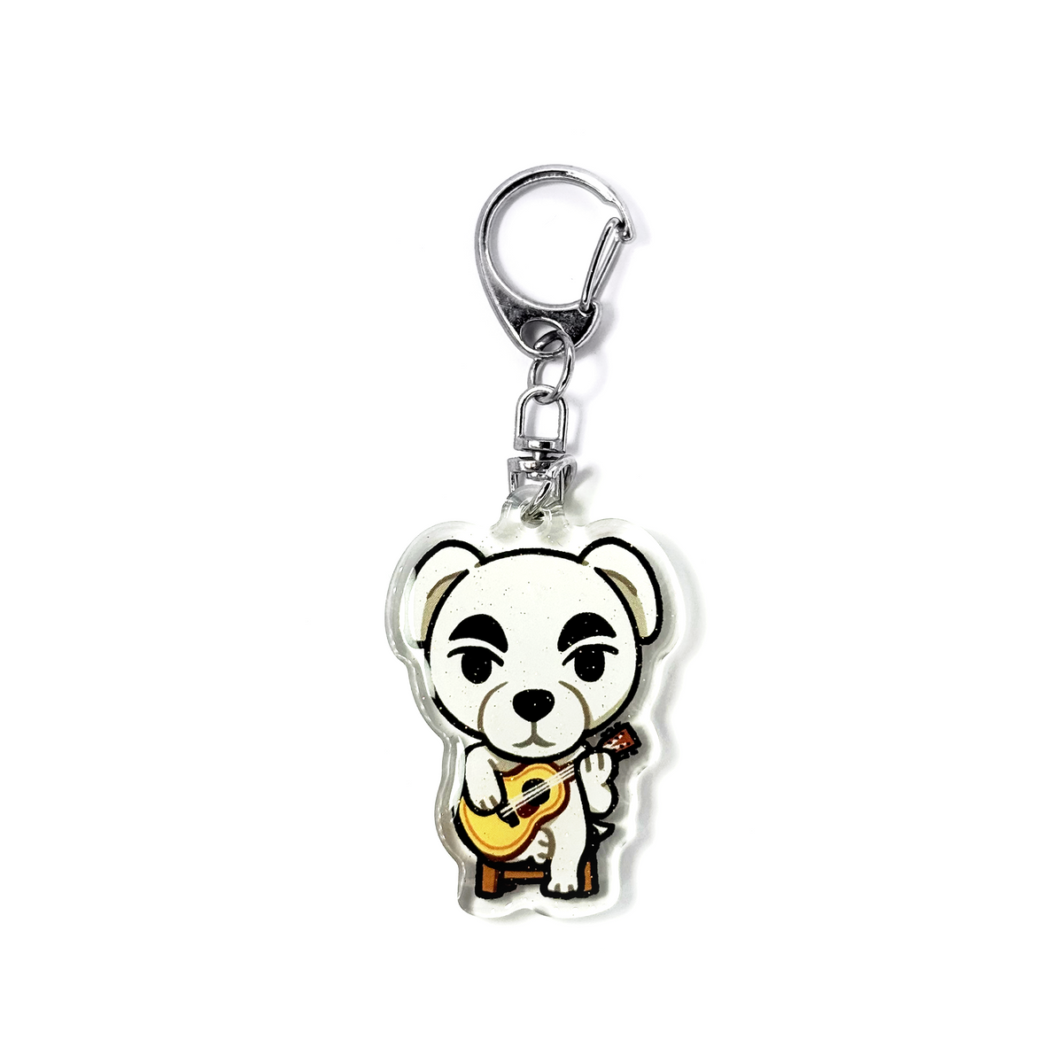 K.K. Slider, Guitar Dog | Animal Crossing Acrylic Glitter Keychain