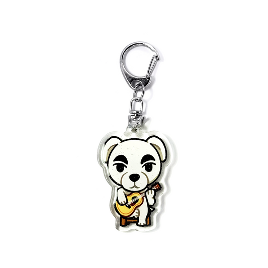 K.K. Slider, Guitar Dog | Animal Crossing Acrylic Glitter Keychain
