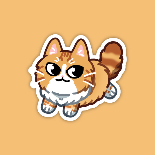 Longhaired Orange Tabby Ragamuffin Cat Sticker
