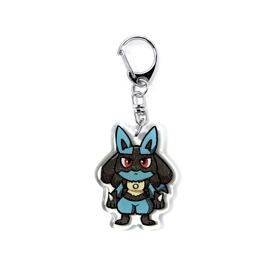 Lucario | Pokemon Acrylic Glitter Keychain