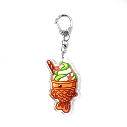 Matcha Taiyaki Ice Cream Keychain