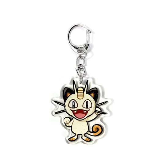 Meowth | Pokemon Acrylic Glitter Keychain
