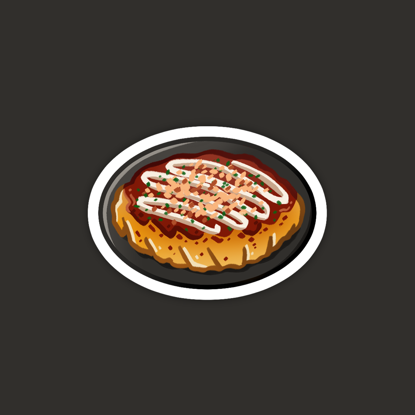 Okonomiyaki, Japanese Pizza Sticker