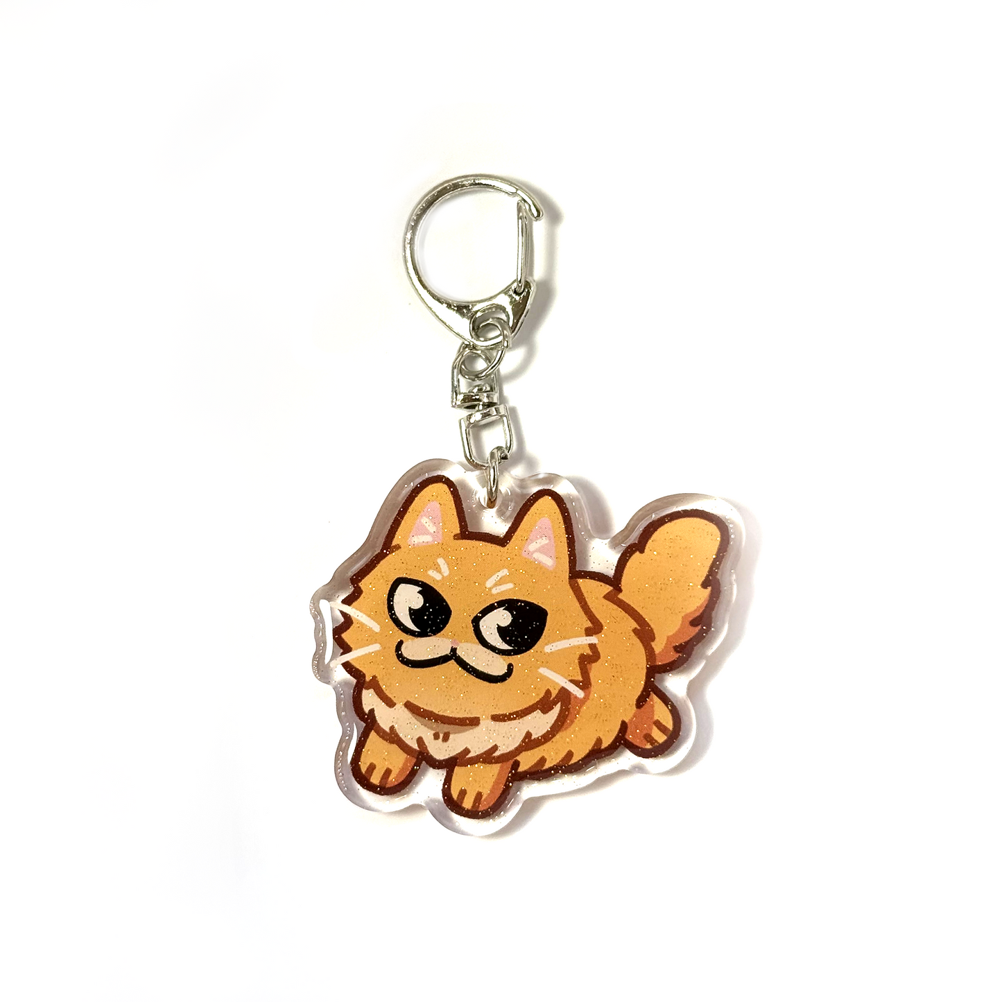 Orange Persian Cat Keychain