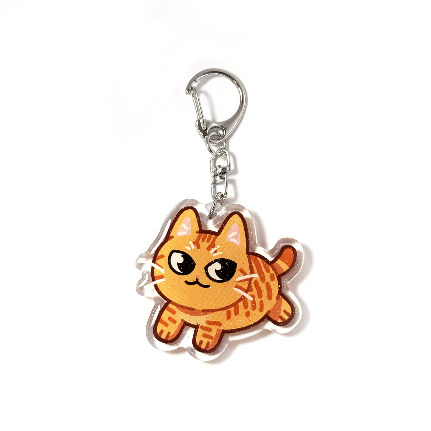 Orange Tabby American Bobtail Cat Keychain