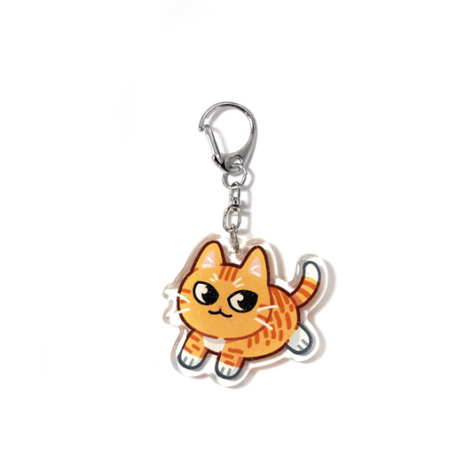 Orange Tabby Cat Keychain