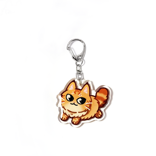 Orange Tabby Norwegian Forest Cat Keychain