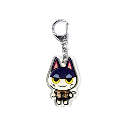 Punchy Cat | Animal Crossing Acrylic Glitter Keychain