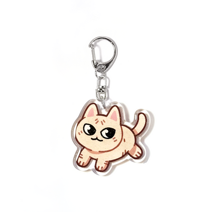 Red Sphynx Naked Cat Keychain